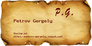 Petrov Gergely névjegykártya